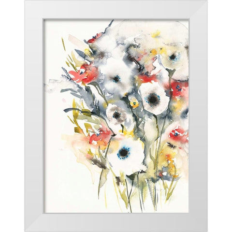 Flowering White Modern Wood Framed Art Print by Johannesson, Karin