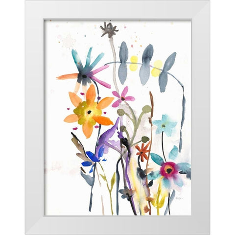 Flower Bedlam White Modern Wood Framed Art Print by Johannesson, Karin