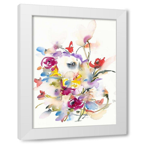 Cheerful Garden White Modern Wood Framed Art Print by Johannesson, Karin