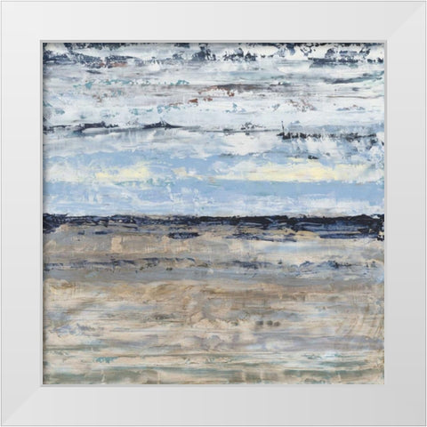 Soothing Shores White Modern Wood Framed Art Print by Phelps, Edith