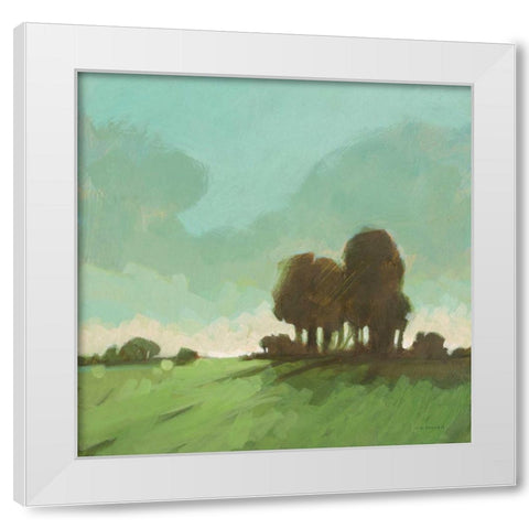 Knoll View 1 Square White Modern Wood Framed Art Print by Edwards, DB