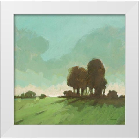 Knoll View 1 Square White Modern Wood Framed Art Print by Edwards, DB