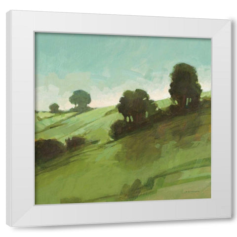 Knoll View 3 Square White Modern Wood Framed Art Print by Edwards, DB