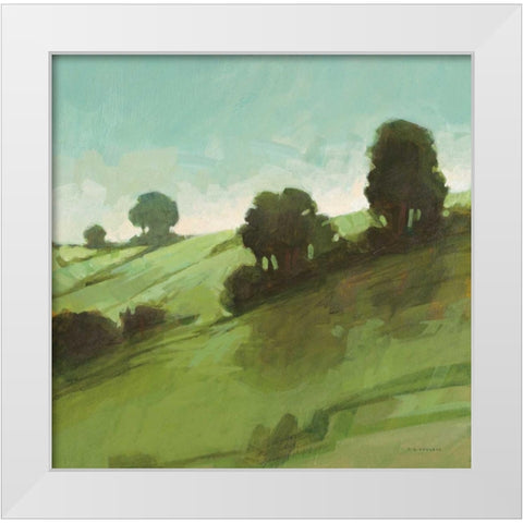 Knoll View 3 Square White Modern Wood Framed Art Print by Edwards, DB