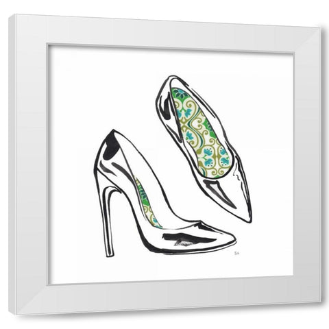 Vintage Designer Shoes White Modern Wood Framed Art Print by Sunflowerman