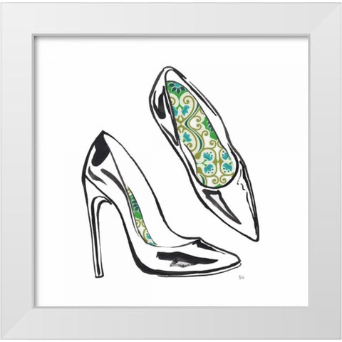 Vintage Designer Shoes White Modern Wood Framed Art Print by Sunflowerman