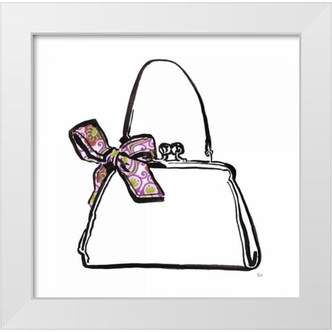 Vintage Designer Purse White Modern Wood Framed Art Print by Sunflowerman