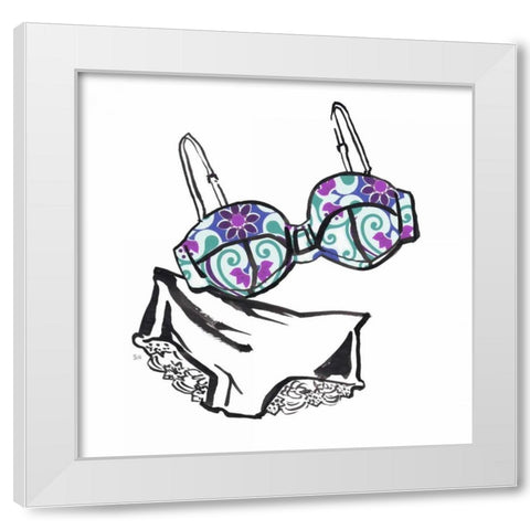 Vintage Lingerie White Modern Wood Framed Art Print by Sunflowerman