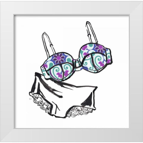 Vintage Lingerie White Modern Wood Framed Art Print by Sunflowerman