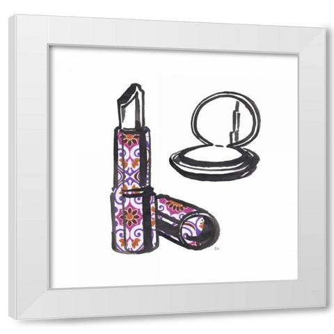 Vintage Glamour Girl White Modern Wood Framed Art Print by Sunflowerman