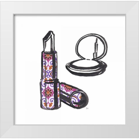 Vintage Glamour Girl White Modern Wood Framed Art Print by Sunflowerman