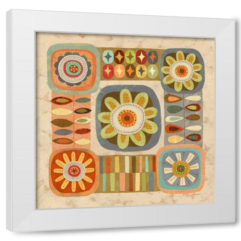 Floral Retro 2 Bloom White Modern Wood Framed Art Print by Faust, Richard