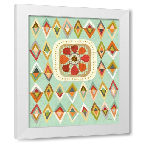 Floral Retro 3 White Modern Wood Framed Art Print by Faust, Richard