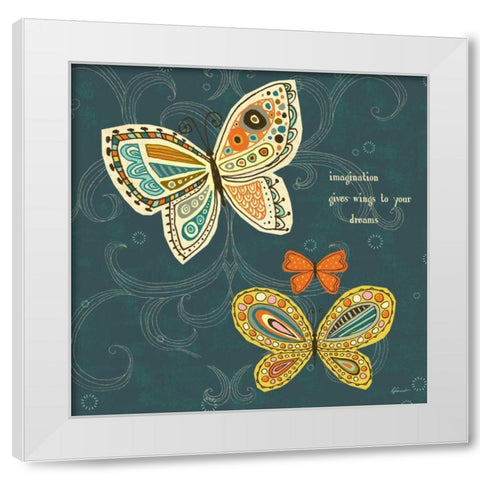 Ragtag Butterfly 2 White Modern Wood Framed Art Print by Faust, Richard