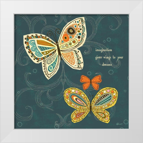 Ragtag Butterfly 2 White Modern Wood Framed Art Print by Faust, Richard
