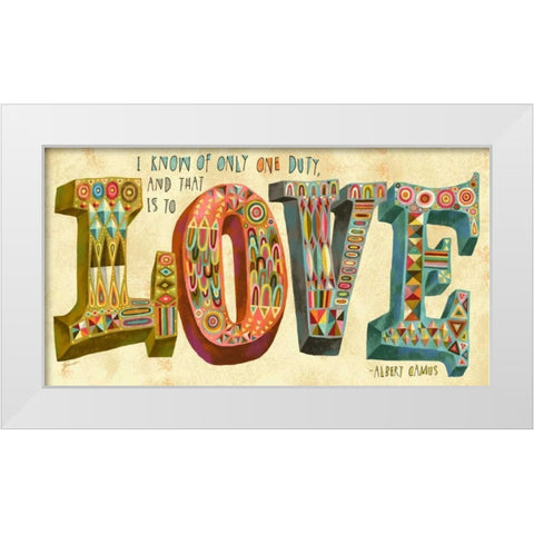 French Love White Modern Wood Framed Art Print by Faust, Richard
