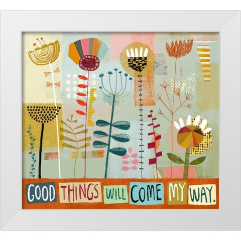 Good Things White Modern Wood Framed Art Print by Faust, Richard