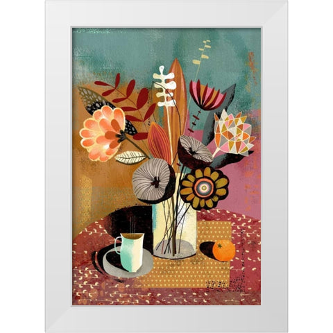 Vase Bouquet White Modern Wood Framed Art Print by Faust, Richard