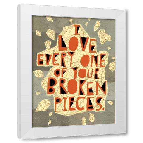 Broken Pieces White Modern Wood Framed Art Print by Faust, Richard