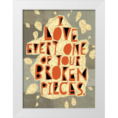 Broken Pieces White Modern Wood Framed Art Print by Faust, Richard