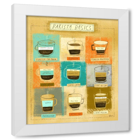 Barista Chart White Modern Wood Framed Art Print by Faust, Richard