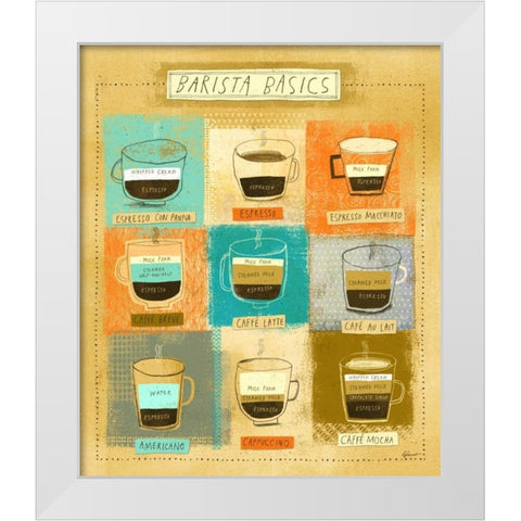 Barista Chart White Modern Wood Framed Art Print by Faust, Richard