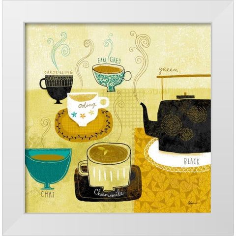 Teas White Modern Wood Framed Art Print by Faust, Richard