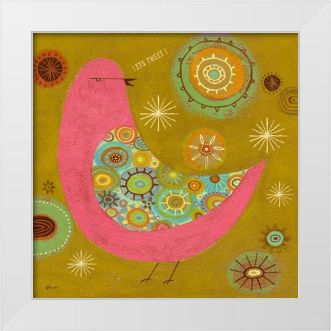 Little Tweet 1 White Modern Wood Framed Art Print by Faust, Richard