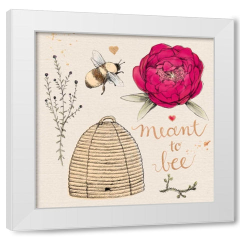 Meant To Bee White Modern Wood Framed Art Print by Elliot, Kerri