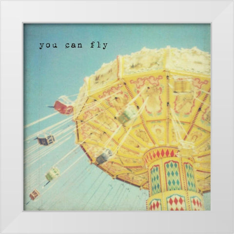 You Can Fly White Modern Wood Framed Art Print by Susannah Tucker Photography