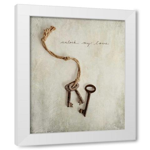 Unlock My Love White Modern Wood Framed Art Print by Susannah Tucker Photography