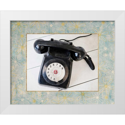 Back In Time Black Telephone_border White Modern Wood Framed Art Print by Susannah Tucker Photography