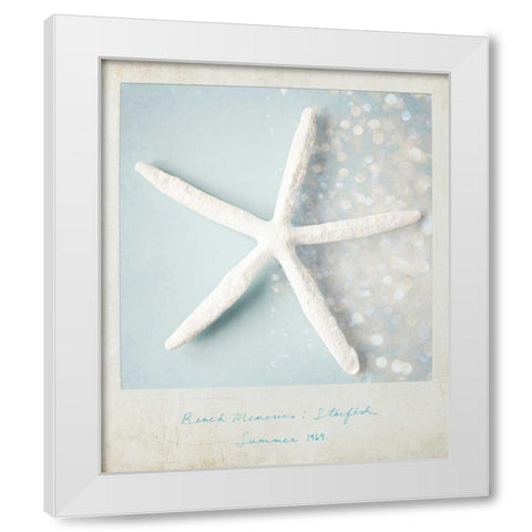 Beach Memories Starfish White Modern Wood Framed Art Print by Susannah Tucker Photography