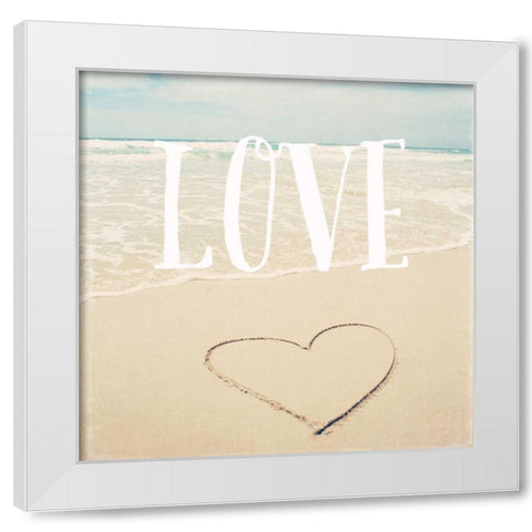 Love Beach White Modern Wood Framed Art Print by Susannah Tucker Photography