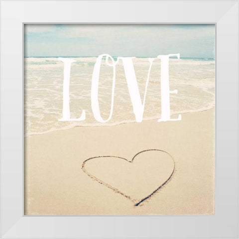Love Beach White Modern Wood Framed Art Print by Susannah Tucker Photography