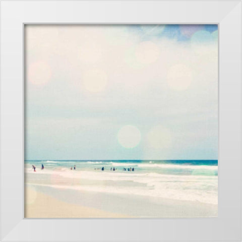 Sun Speckled Beach White Modern Wood Framed Art Print by Susannah Tucker Photography
