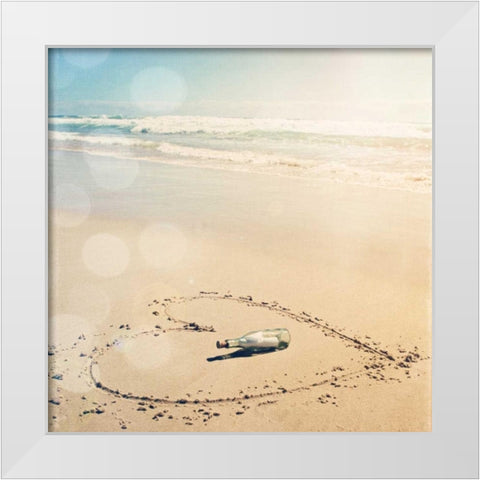 Message of Love White Modern Wood Framed Art Print by Susannah Tucker Photography