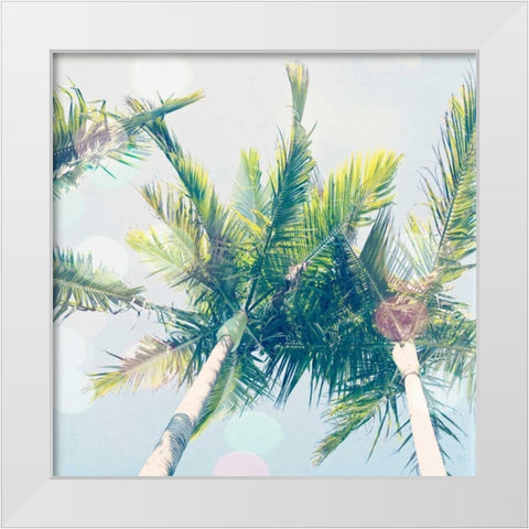 Sun Speckled Palm Trees White Modern Wood Framed Art Print by Susannah Tucker Photography