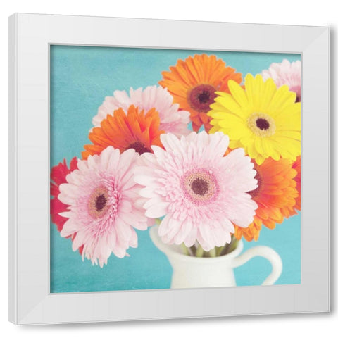 Cheerful Daisies White Modern Wood Framed Art Print by Susannah Tucker Photography