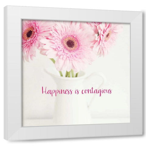 Happiness Is Contagious White Modern Wood Framed Art Print by Susannah Tucker Photography