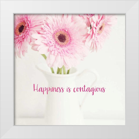 Happiness Is Contagious White Modern Wood Framed Art Print by Susannah Tucker Photography