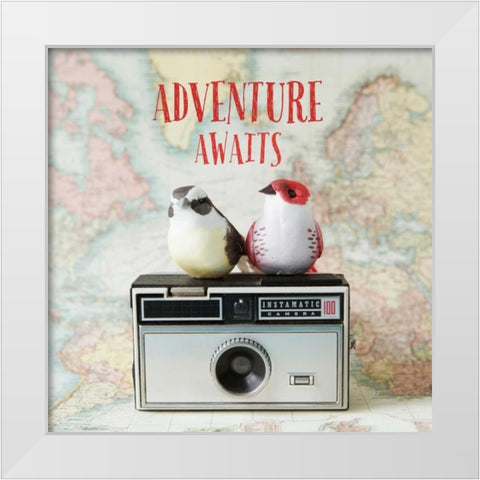 Adventure Awaits White Modern Wood Framed Art Print by Susannah Tucker Photography