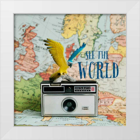 See The World White Modern Wood Framed Art Print by Susannah Tucker Photography