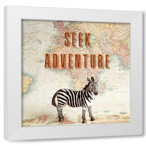 Seek Adventure White Modern Wood Framed Art Print by Susannah Tucker Photography