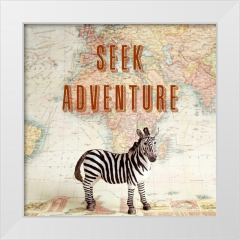 Seek Adventure White Modern Wood Framed Art Print by Susannah Tucker Photography