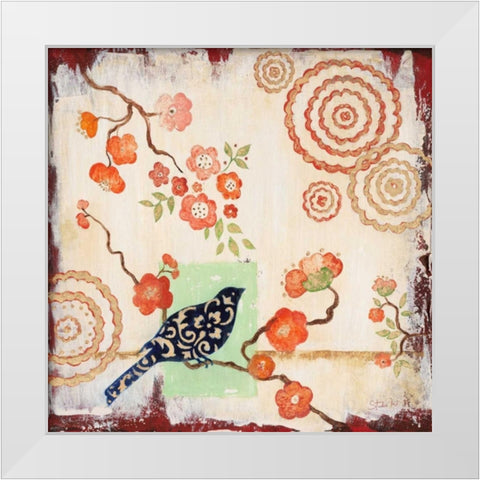 Darling Birds 1 White Modern Wood Framed Art Print by Studio M