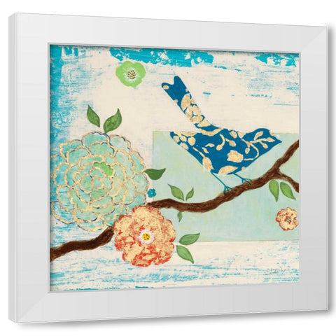Heavenly Birds 1 White Modern Wood Framed Art Print by Studio M
