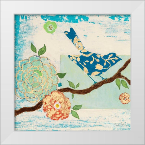 Heavenly Birds 1 White Modern Wood Framed Art Print by Studio M