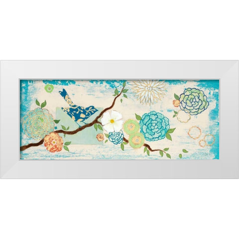 Heavenly Birds  White Modern Wood Framed Art Print by Studio M