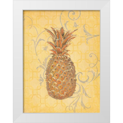 Estate Pineapple 1 White Modern Wood Framed Art Print by Studio M